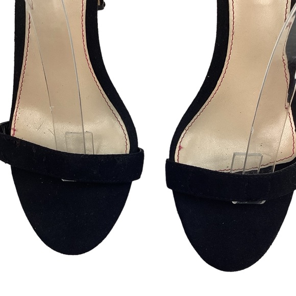 Betsy Johnson Black Velvet Ankle Strap Dress Stiletto - Picture 5 of 11